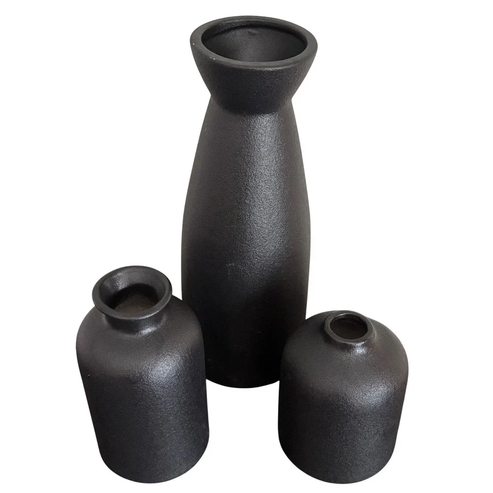 Matte Black Textured Ceramic Bud Vases | Set of 3 | Target | Minimalist Modern
